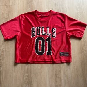 Chicago Bulls Crop Top Red Jersey Adult Size Small